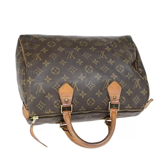 LOUIS VUITTON Speedy 30 Travel Hand Bag Monogram Leather Brown - Picture 15 of 16